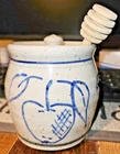 Vintage Retro Red Wing Mn New Stoneware Honey Pot with Wooden Dipper