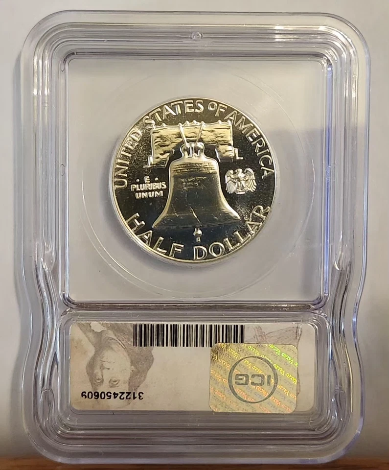 1963 PROOF FRANKLIN HALF DOLLAR ICG PR67 DCAM, SOLID CAMEOS, NO SPOTS OR HAZE - Image 4 of 4