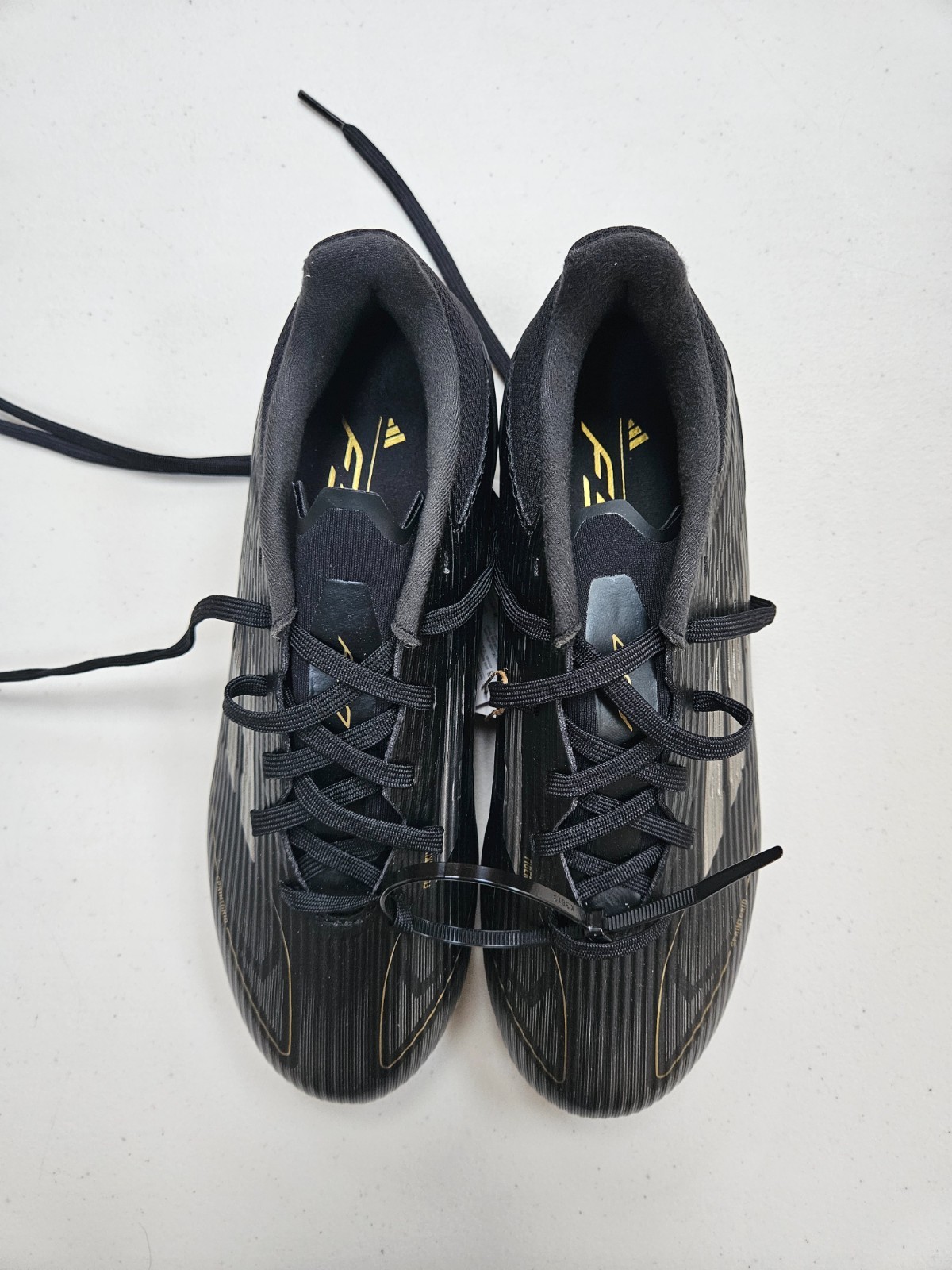 Adidas F50 LEA JE FG/MG Football Boots UK 5 (IE3181) Black Gold Silver image 2