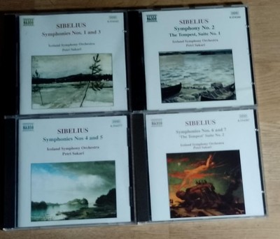SIBELIUS Complete Symphonies iceland SO SAKARI LOT OF 4 NAXOS CDs