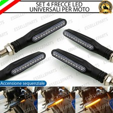 SET 4 FRECCE MOTO LED CON ACCENSIONE SEQUENZIALE DINAMICA ARANCIONE UNIVERSALI