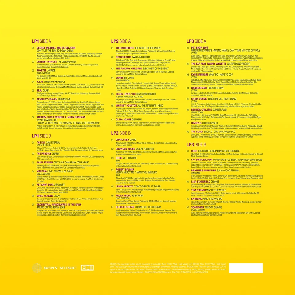 Various Artists NOW Yearbook 1991 (Vinyl) 12" Album Coloured Vinyl (UK IMPORT) - Image 2 of 3