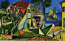 Mediterranean Landscape by Pablo Picasso Oil Painting Hand Painted Repro Canvas