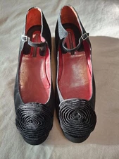 Authentic ACCESSOIRE DIFFUSION Woman Black Suede Leather  Shoes US Size 41