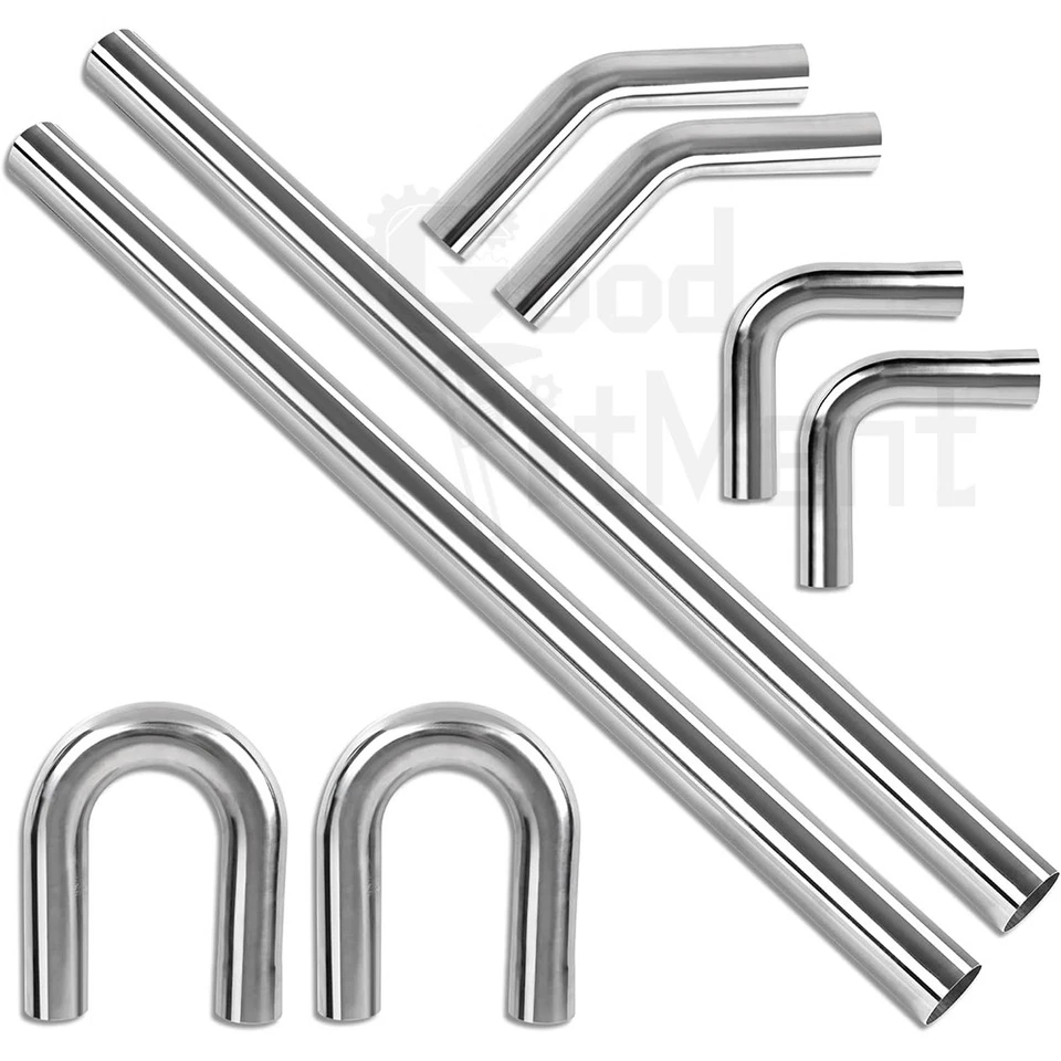 8PC 2.5" Straight Bend DIY Custom Mandrel Exhaust Pipe Kit For Ford F-100 Pickup - Image 2 of 4