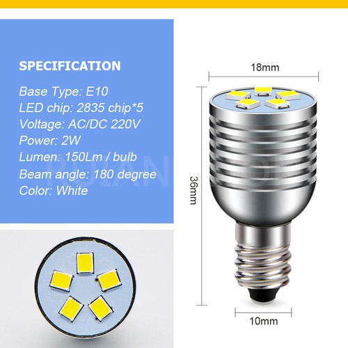 Ruiandsion LED Bulb E10 220V Chandelier Candle Lamp 2W 150lm Ambient Lighting - Picture 5 of 15