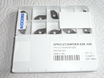 NEU 10 SECO XPKX12T304PDER-E08 H25 Alu Rechnung Wendeplatten XPKX 12T304PDER-E08