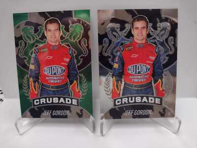 JEFF GORDON NASCAR 2021 CHRONICLES SILVER CRUSADE & GREEN PRIZM CRUSADE Both # 1