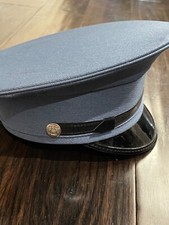 Vintage Military Heraldic Buttons Union Made USA Uniform Hat Mens 7 1/8 Blue