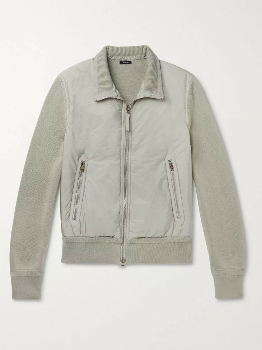 NWT TOM FORD Merino Wool And Padded Nylon Jacket Gray IT52 NWT TOM FORD Merino Wool And Padded Nylon Jacket Gray IT52