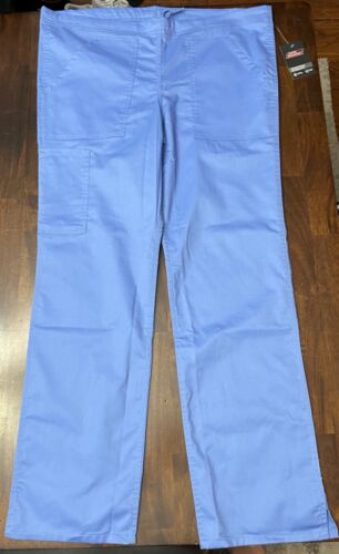 NWT Dickies Light Blue Drawstring Waist Nursing Scrub Pants Size Small - 第 1/7 張圖片