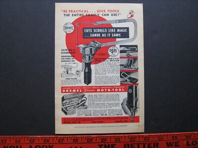 1952 Dremel Moto-Tool and Jig/Scroll Saw--vintage orig woodworking hobbyist ad