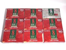   SEALED x 9  SONY Standard 8mm HG180 Long-run Storage Video Cassette Tape 1765-6