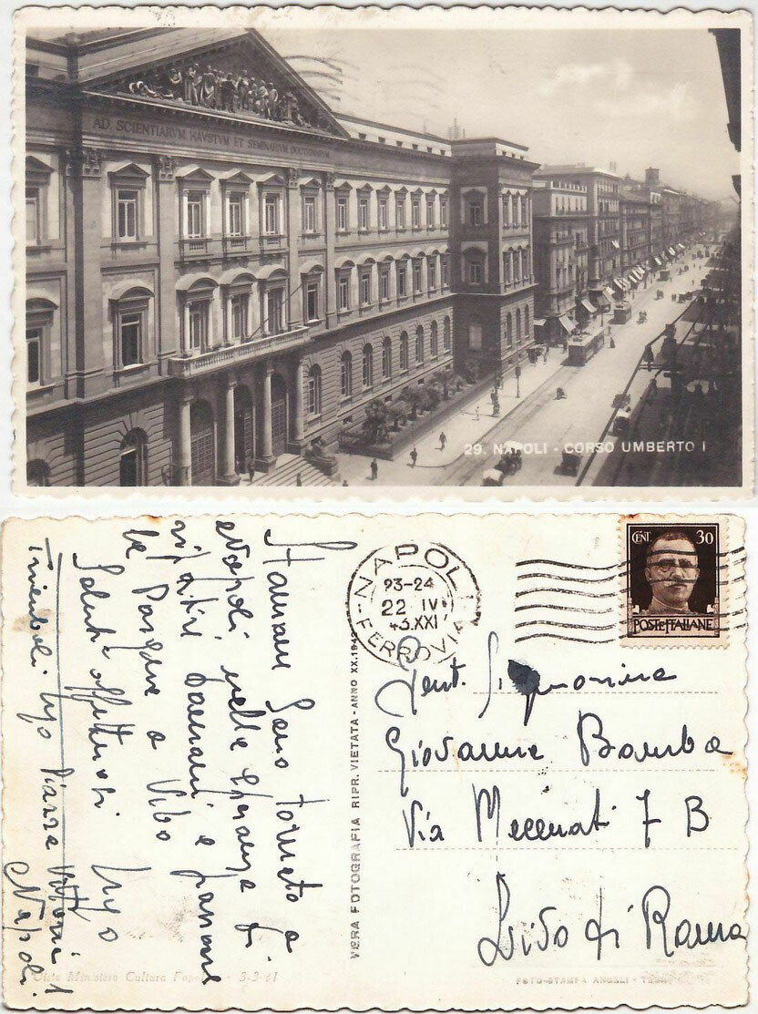 NAPOLI - CORSO UMBERTO I - VIAGG. 1943 -34203-