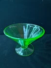 Vintage Federal Glass Sherbet Dish Uranium Green Depression 1920's