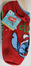Disney Stitch Christmas Women's 6 Pairs No-Show Socks Size 4-10 BRAND NEW