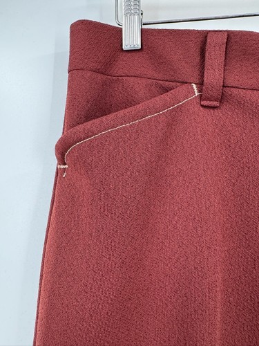 Time Out West by Farah Vintage Mens Burgundy Red Straight Leg Casual Pants Sz 33 - Picture 3 of 5