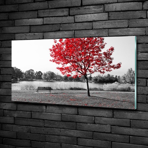 Tulup Glass Print Wall Art Image Picture 100x50cm Red tree eBay