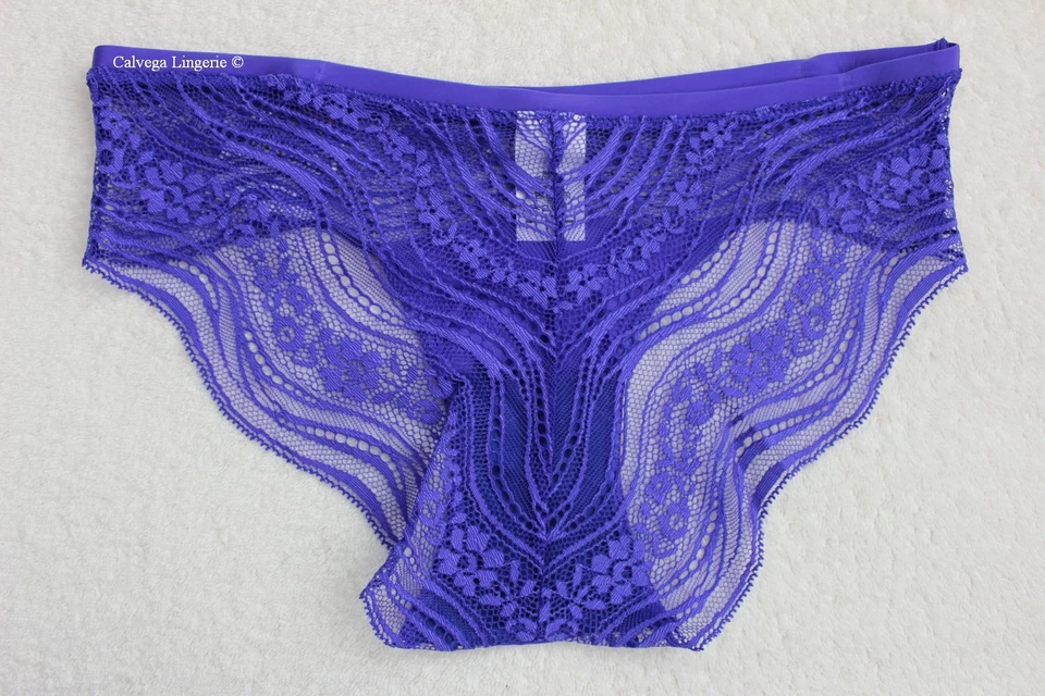 Pantalones Cortos Hipster Calvin Klein F3800 "Infinite" Nylon Encaje Púrpura, Índigo, S Nuevos con Etiquetas Foto 3 de 4