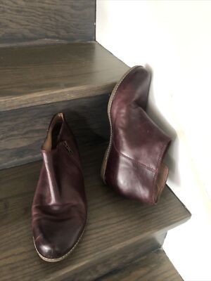 DANSKO Leyla Hidden Wedge Calf Zip Leather Wine Bootie Womans Size