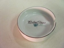 Palm Court Bar & Hors Doeuvrie - Vintage Single White Ashtray - Made in Japan