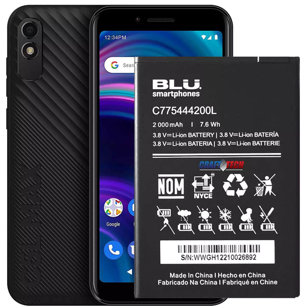 BLU C5L max Battery C775444200L Original OEM Blu battery for C5L max C0170ww