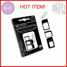 iSYFIX Sim Card Adapter Nano Micro - Standard 4 in 1 Converter Kit with Steel Tr