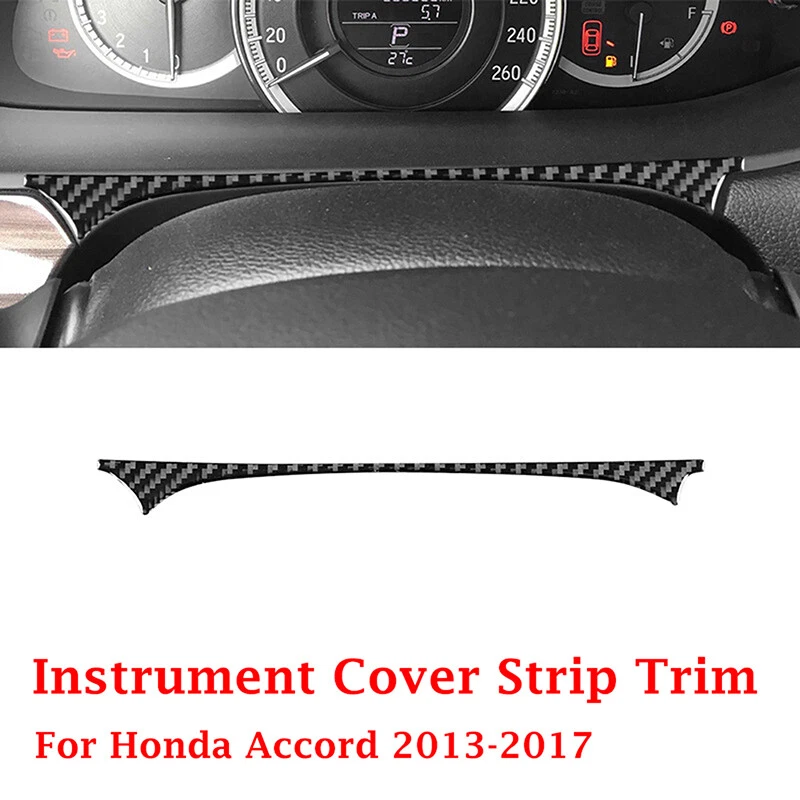 Tira de cubierta de instrumento interior de fibra de carbono decorativa para Honda Accord 2013-2017 Foto 2 de 4