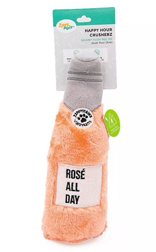 NEW ZippyPaws Happy Hour Crusherz - Rose All Day Dog Toy