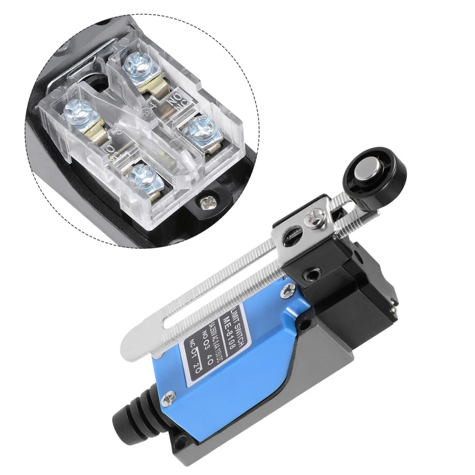 5stk ME-8108 regelbar Rolle Hebel Arm Momentan Grenze Schalter 1NC+1NO - Bild 4 von 4