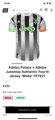 Juventus adidas PALACE シャツ JUVENTUS x PALACE FOURTH SHIRT - Kids XLB -2019/2020 Super Rare No