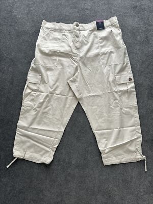 Marks and Spencer Cropped Cargo Trousers Size 22 Reg UK