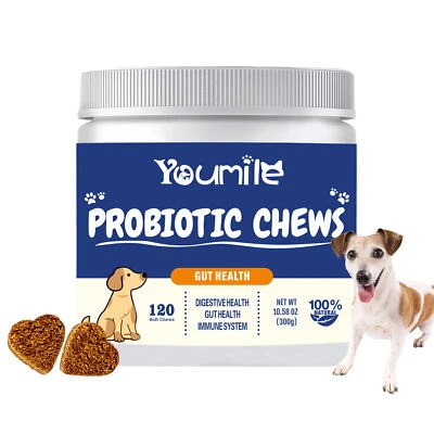 YOUMILE 120 Probiotics Food Treats Soft Chews, Dog Health Digestion Gut Support