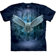 The Mountain Owl Awake Your Magic Bird Snowy Wings Hoot Owls Blue T-Shirt S-5X