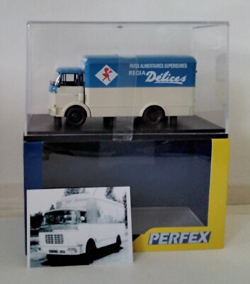 Modèle Réduit Berliet GAK Fourgon Perfex Delice - Échelle 1:43, Résine, Publicitaire Bleu, Neuf