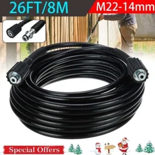 26ft 5800PSI High Pressure Washer Hose M22-14mm Power Washer Extension Hose.