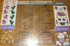 Flowers Spring Scrapbooking Stickers Embellishments Phrases Pansies Lilacs 