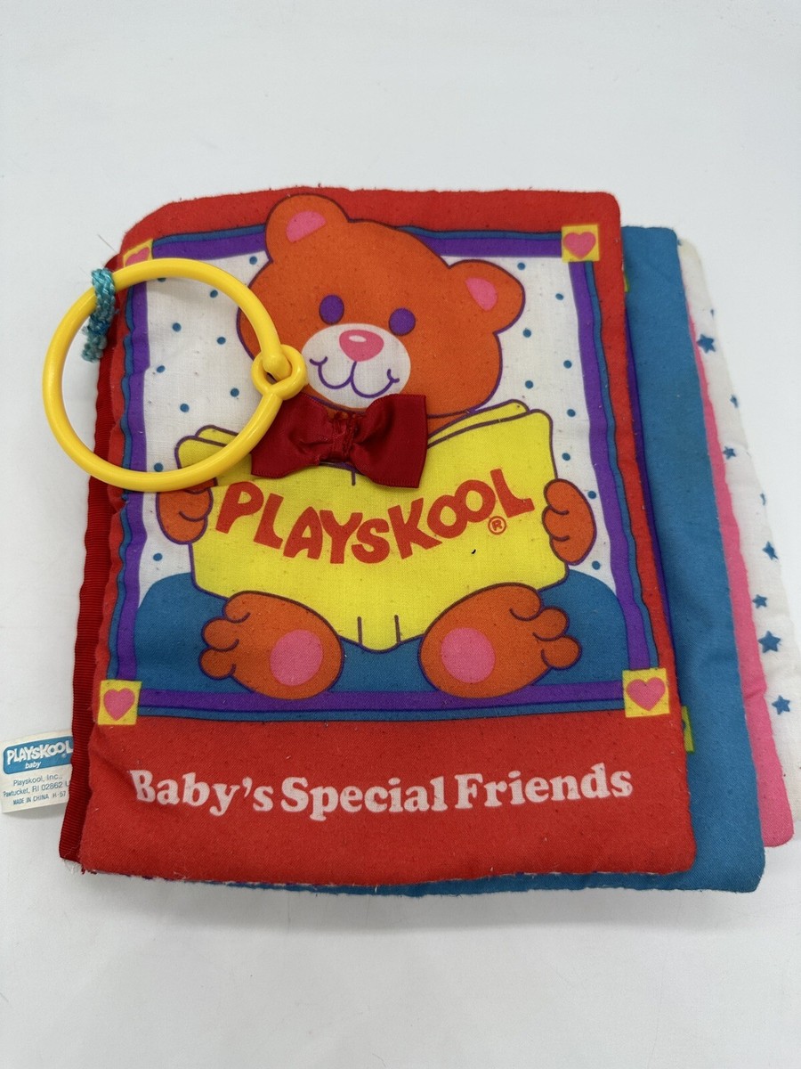 Ancien Doudou lapin jaune orange bleu étoiles PLAYSKOOL