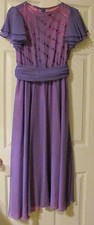 Purple Chiffon Dress with Matching Belt