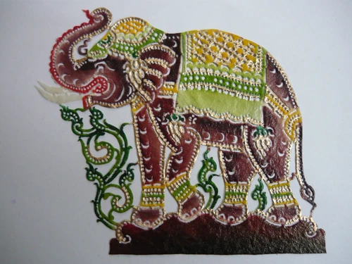 Thai Leather Carving - Bilder aus Leder von Hand gestanzt und bemalt - *NEU* - Bild 10 von 13