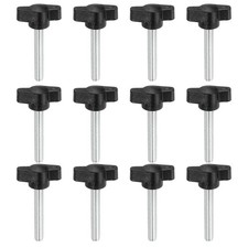 12 Pcs M6 x 27mm Tee Thumb Screws, 27mm Width Carbon Steel Tee Wing Knobs Screws
