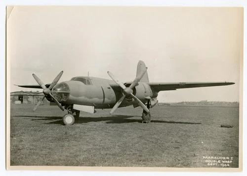 WW2 LARGE ORIGINAL AIRCRAFT PHOTO AIR MINISTRY STAMPED RAF MARAUDER 1 1942 #2066