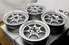 Kudo Racing Hostile 15x7 4x100 4x114.3 Silver with Polish Lip Wheels Rims Cooper