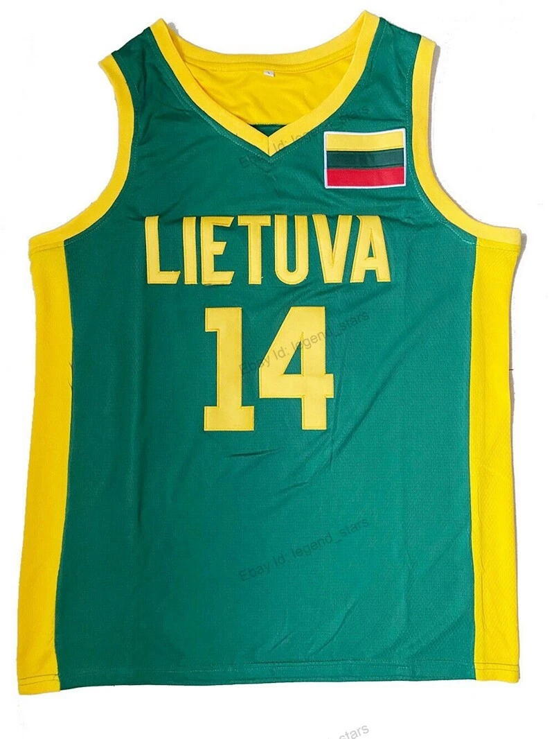 Custom Jonas Valanciunas #14 Lithuania Lietuva Team Basketball Jersey Sewn Name