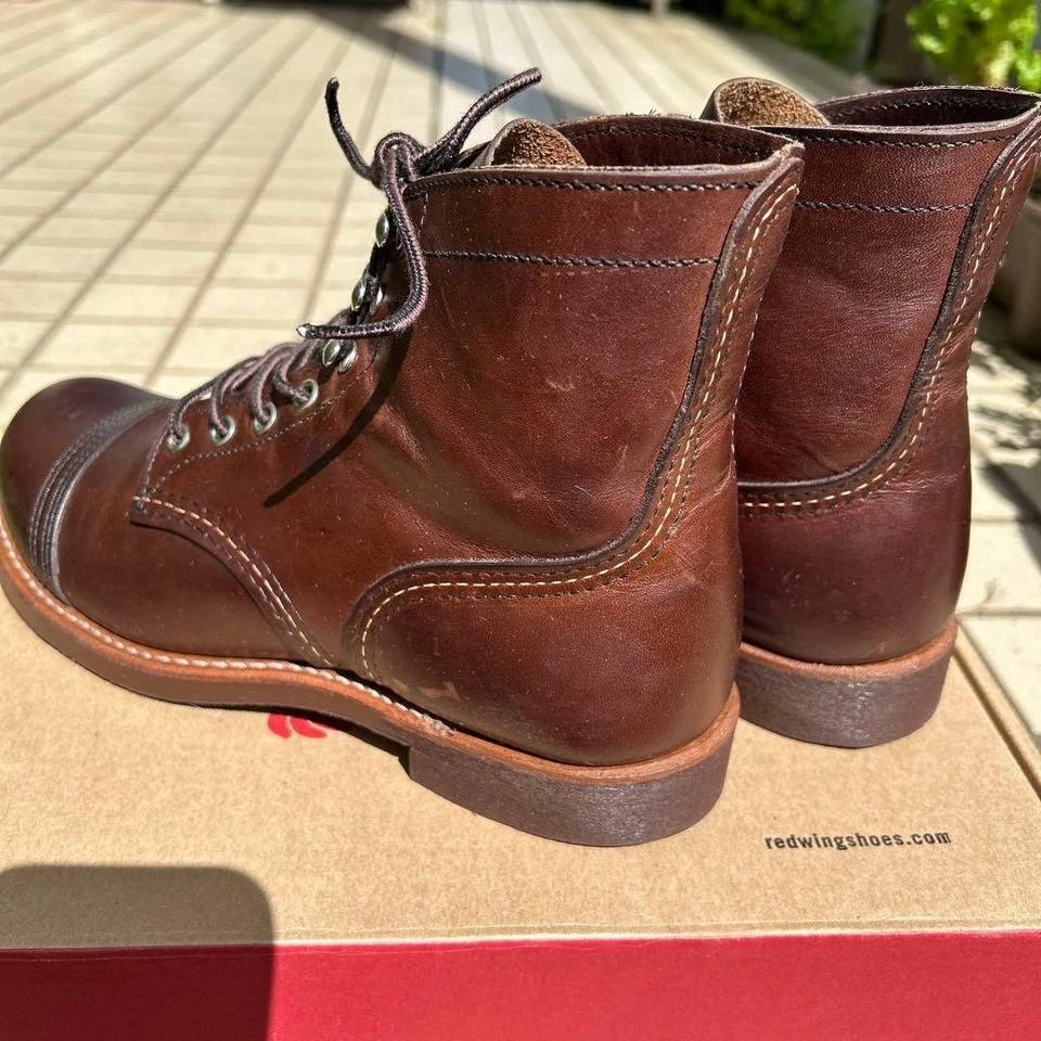 Red Wing Hombres US7 D Iron Ranger Cap Toe Botas 8111 Marrón Ámbar Cuero... - Imagen 2 de 4
