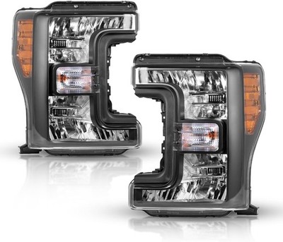 2PCS Clear Chrome Headlights For 2017-019 Ford f250 F350 F450 F550 Super Duty 