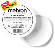 Mehron Makeup Clown White Professional Face Paint Cream 16 Ounce, white
