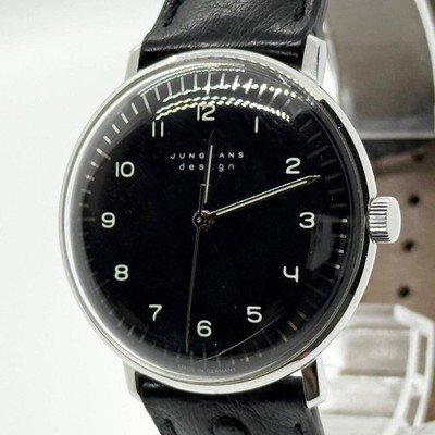 JUNGHANS Watch Max Bill Hand-Wound 027/3702.00 3919 Black Leather