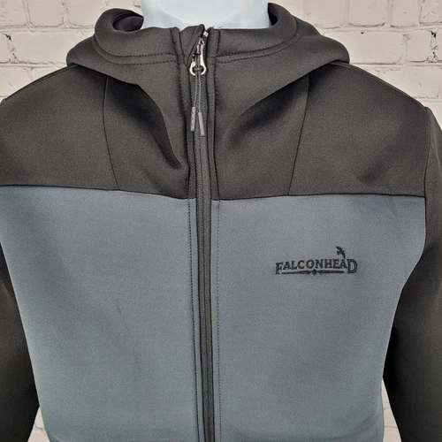 Antigua Black & Blue Falconhead Golf Hooded Full Zip Stretch Jacket Size Medium image 6