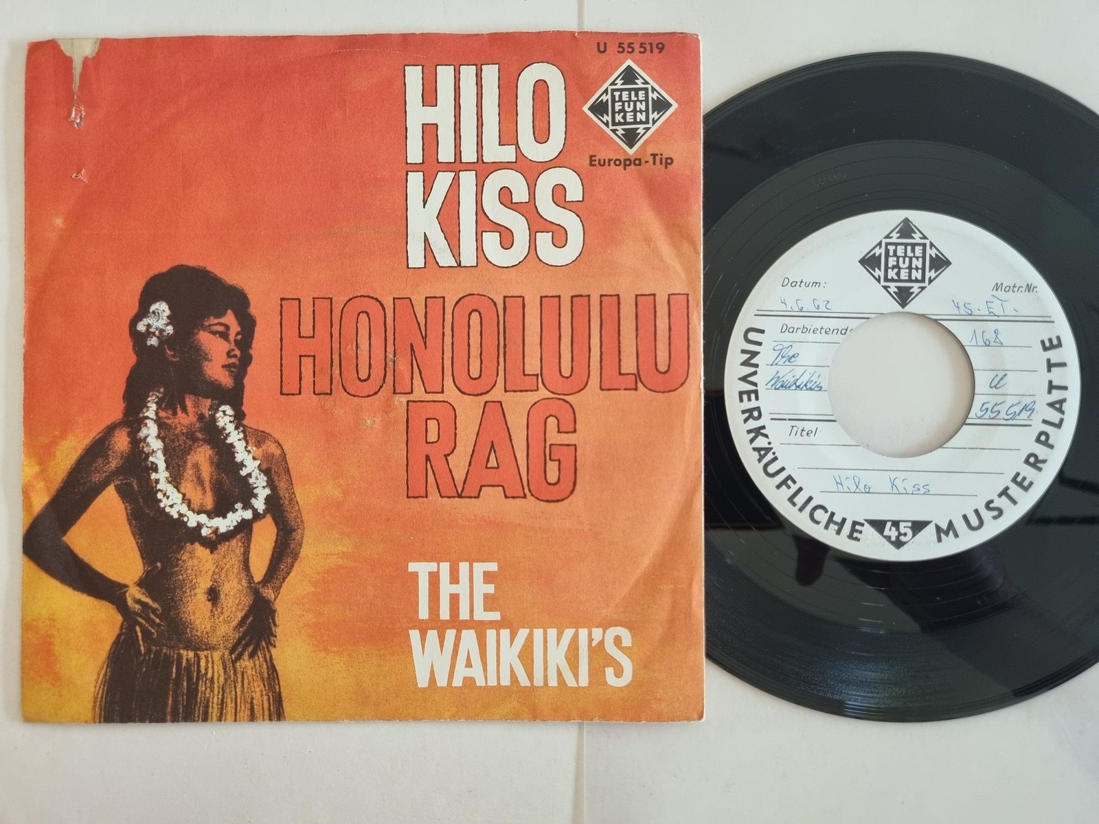 The Waikiki's - Hilo Kiss/ Honolulu Rag 7'' Vinyl Germany PROMO